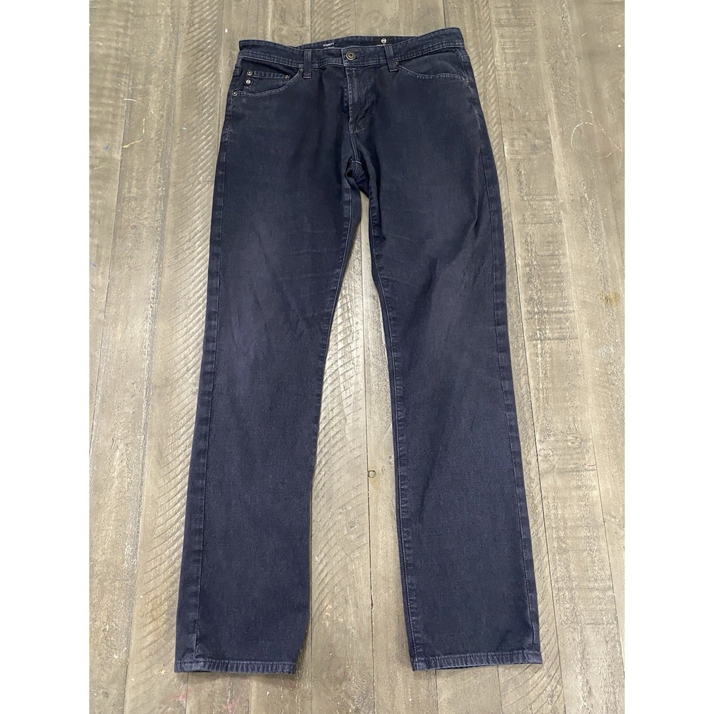 AG Adriano Goldschmied Everett Slim Straight Jeans Mens Blue 32x34 Houndstooth